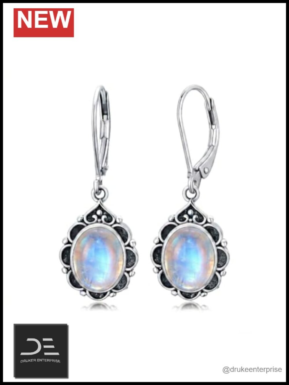925 Sterling Silver Vintage Oval 9x7mm Filigree Leverback Dangle Earrings